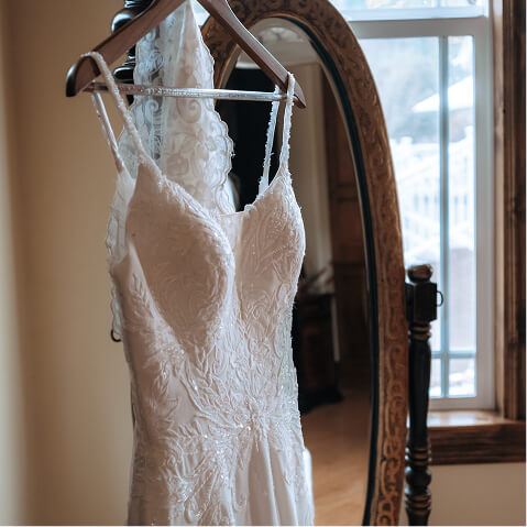 Wedding Dress on hanger