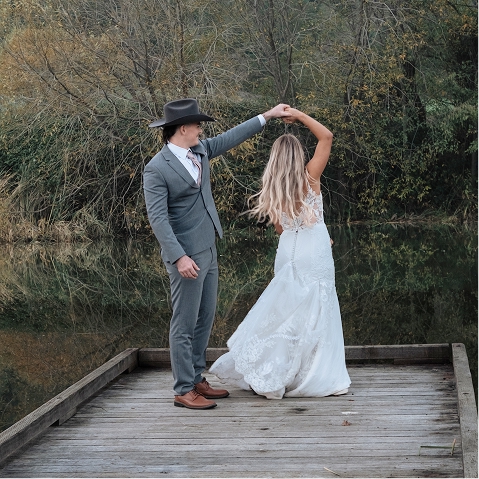 Bride and Groom Dancing