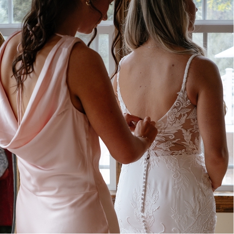Bride preparing for wedding